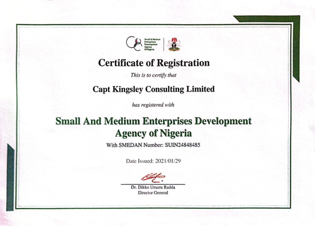 SMEDAN Registration — Capt Kingsley Consulting